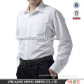 White 100%Natural Cotton Men casual Tailored fit shirt with spread collar
